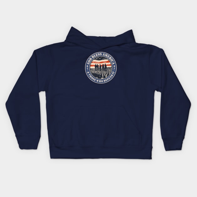 God Bless America Kids Hoodie by Etopix